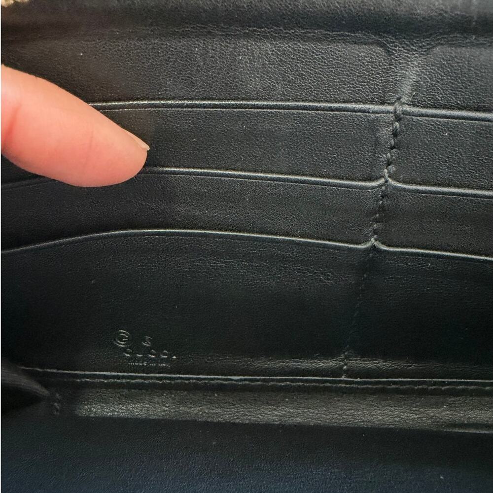 Gucci Guccissima Zip Around Wallet Black Leather GG Embossed Long Wallet - Picture 12 of 14